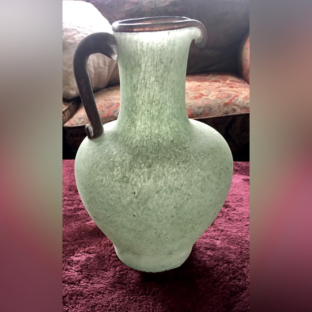 VINTAGE AMPHORA SCAVO GLASS PITCHER 1964 ITALY